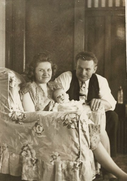 April 1047 George and Betty with son George David Jacobs